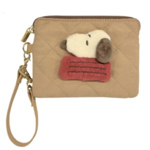 史努比 絎縫票卡零錢包 (棕狗屋款)