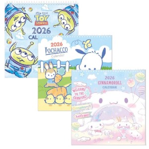 Sanrio 三麗鷗 迪士尼 2026 方形線圈掛曆 大耳狗 帕恰狗 三眼怪