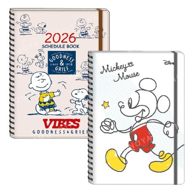 迪士尼 米奇 史努比 2026 A5月份記事本