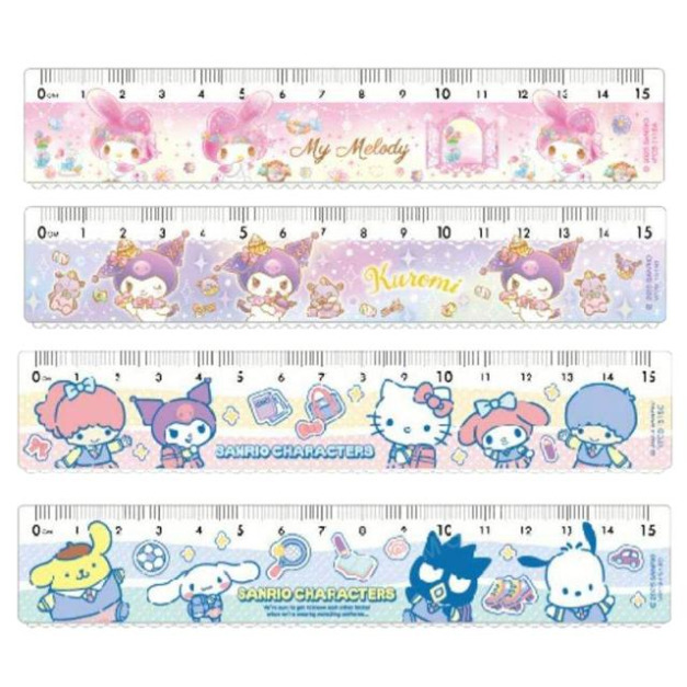 Sanrio 三麗鷗 透明波浪直尺 15cm 美樂蒂 酷洛米