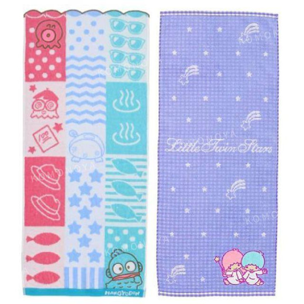 Sanrio 三麗鷗 棉質長毛巾 34x80cm 人魚漢頓 雙子星