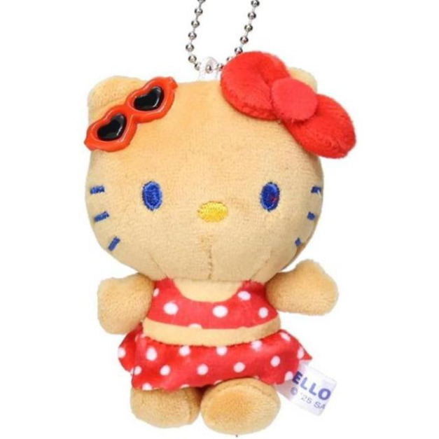 【限購】Sanrio 三麗鷗 Hello Kitty 絨毛玩偶吊飾 (曬黑泳衣款)
