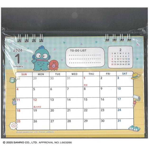Sanrio 三麗鷗 人魚漢頓 2026 線圈迷你桌曆 (銅板小物)