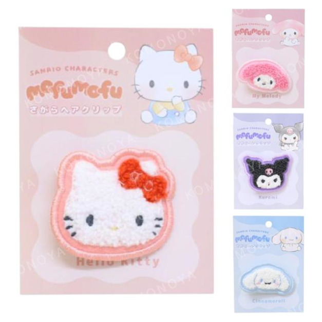 Sanrio 三麗鷗 刺繡造型髮夾 (大臉款) Kitty 美樂蒂 酷洛米 大耳狗