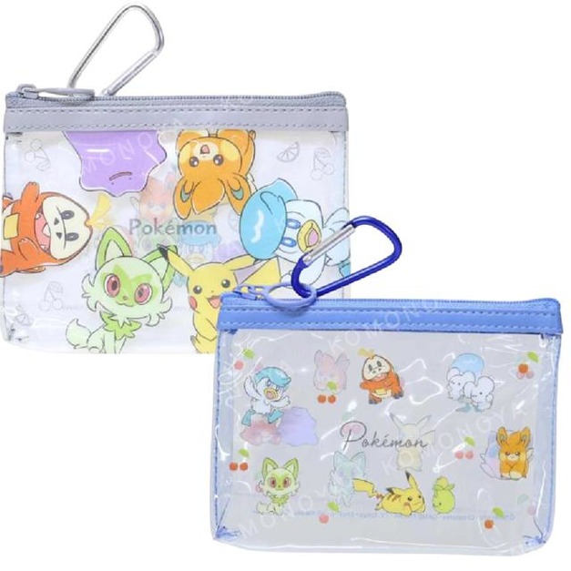 寶可夢 PVC拉鍊扁平袋附扣環 (集合款)