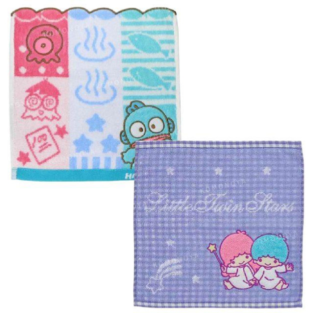 Sanrio 三麗鷗 棉質方巾 25x25cm 人魚漢頓 雙子星