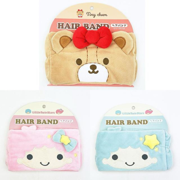 Sanrio 三麗鷗 絨毛造型髮帶 (大臉款) Kiki Lala 雙子星 Tiny Chum