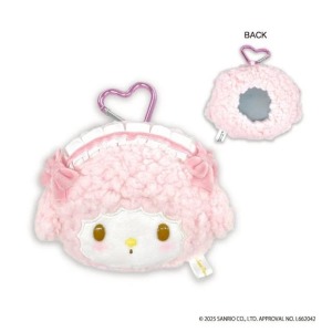 Sanrio 三麗鷗 Piano 彼安諾 愛心扣絨毛吊飾隨身鏡 (大臉款)