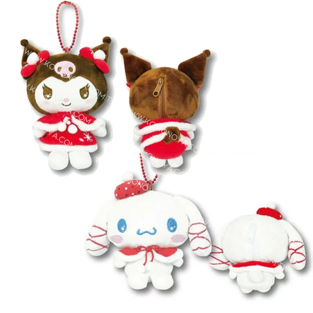 Sanrio 三麗鷗 絨毛造型玩偶收納包 (聖誕款) 大耳狗 酷洛米