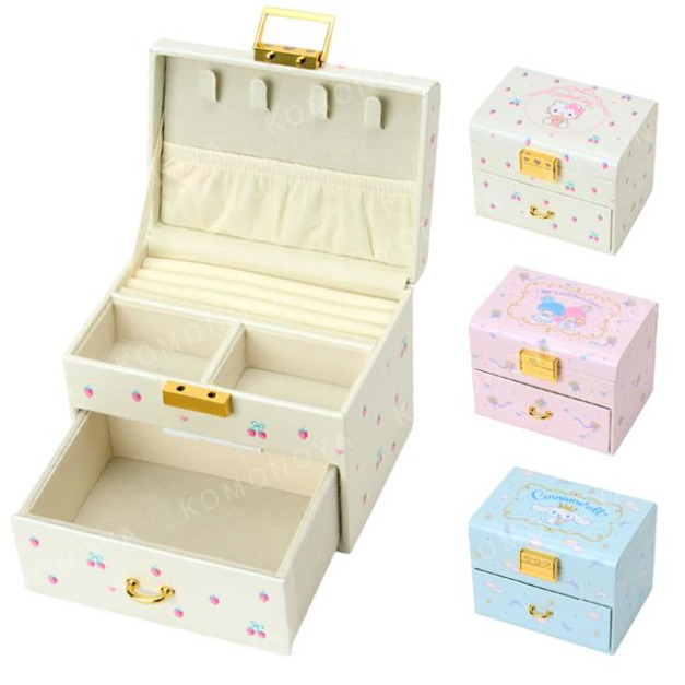 Sanrio 三麗鷗 方形雙層飾品盒 (滿版款) Kitty 雙子星 大耳狗