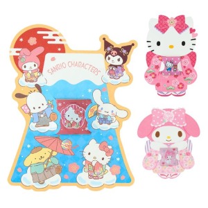 Sanrio 三麗鷗 迷你造型紅包袋3入組 (和服款) Kitty 美樂蒂