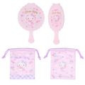Sanrio 三麗鷗 手持鏡梳組附收納袋 Kitty 美樂蒂 大耳狗 酷洛米_1