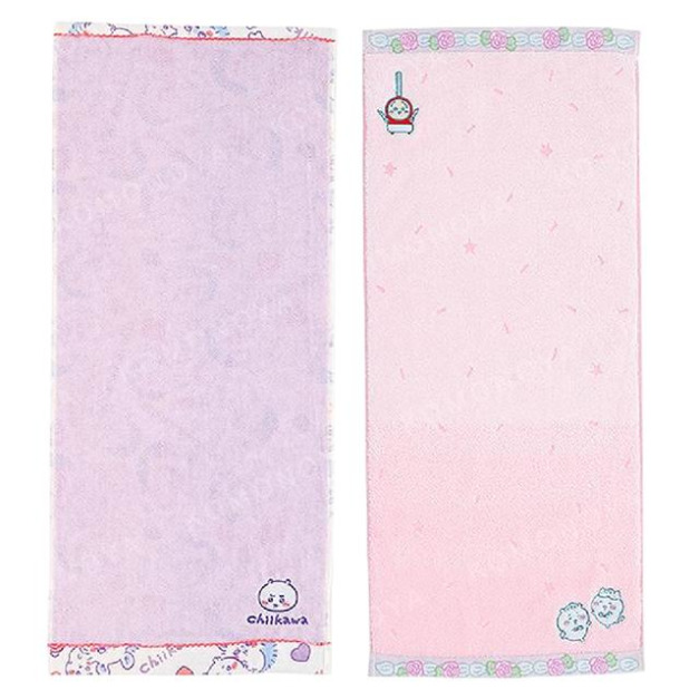 Chiikawa 吉伊卡哇 刺繡棉質長毛巾 34x80cm (大集合款)