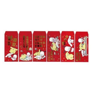 Sanrio 三麗鷗 狗狗大集合 直式燙金紅包袋4入組 (彩圖款)