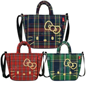 Sanrio 三麗鷗 x ROOTOTE Hello Kitty 手提斜背兩用包 (格紋大臉款)