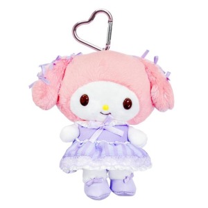 ▲特價【限購】Sanrio 三麗鷗 美樂蒂 愛心扣環絨毛玩偶吊飾 (50週年 粉紫緞帶)
