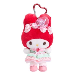 ▲特價【限購】Sanrio 三麗鷗 美樂蒂 愛心扣環絨毛玩偶吊飾 (50週年 紅綠玫瑰)