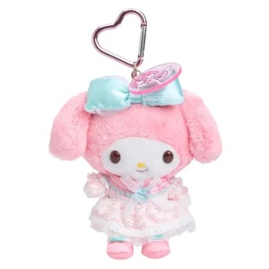 ▲特價【限購】Sanrio 三麗鷗 美樂蒂 愛心扣環絨毛玩偶吊飾 (50週年 粉綠蝴蝶結)