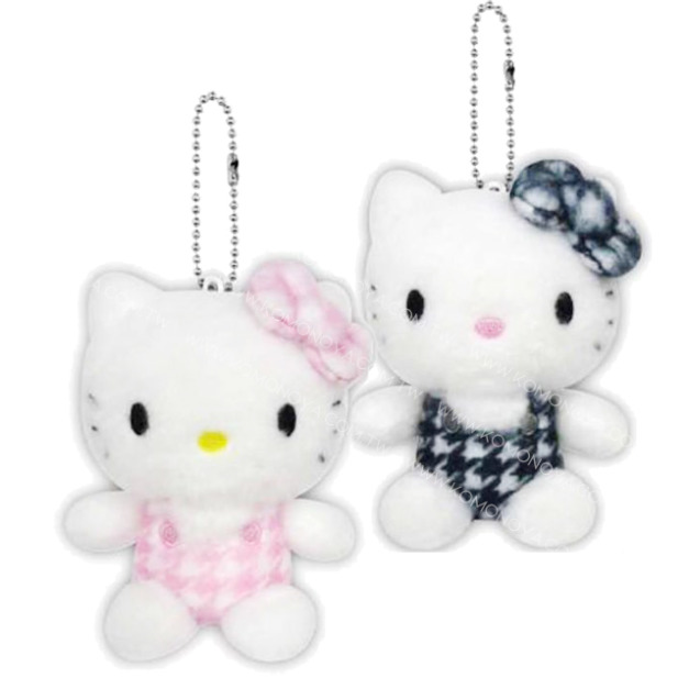 Sanrio 三麗鷗 Hello Kitty 絨毛吊飾鑰匙圈 (千鳥格)