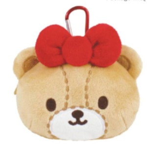 Sanrio 三麗鷗 Tiny Chum 絨毛小物收納包附登山扣 (大臉款)