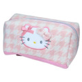 Sanrio 三麗鷗 Hello Kitty 刺繡大臉長型化妝包 (千鳥格)_5