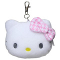 Sanrio 三麗鷗 Hello Kitty 絨毛大頭伸縮票卡零錢包 (千鳥格)_5