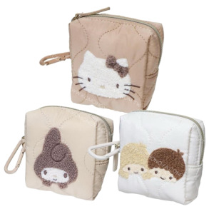 Sanrio 三麗鷗 皮質刺繡小物收納包附扣環 (復古款) Kitty 雙子星 美樂蒂