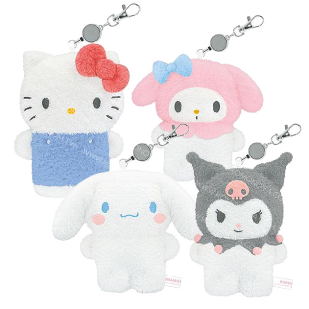 Sanrio 三麗鷗 絨毛角色造型伸縮票卡夾 (全身款) Kitty 美樂蒂 酷洛米 大耳狗