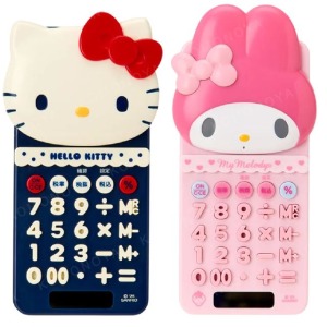 Sanrio 三麗鷗 造型滑蓋太陽能計算機 (大頭款) Kitty 美樂蒂
