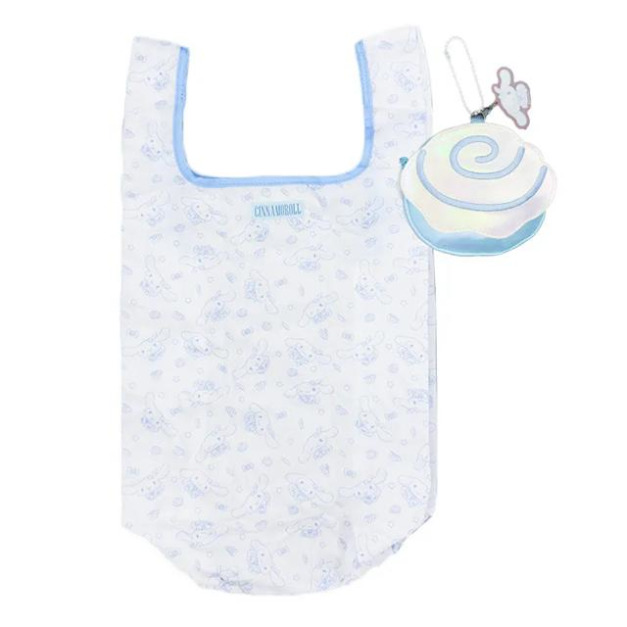 Sanrio 三麗鷗 大耳狗 環保購物袋附造型收納包 (藍羽毛款)