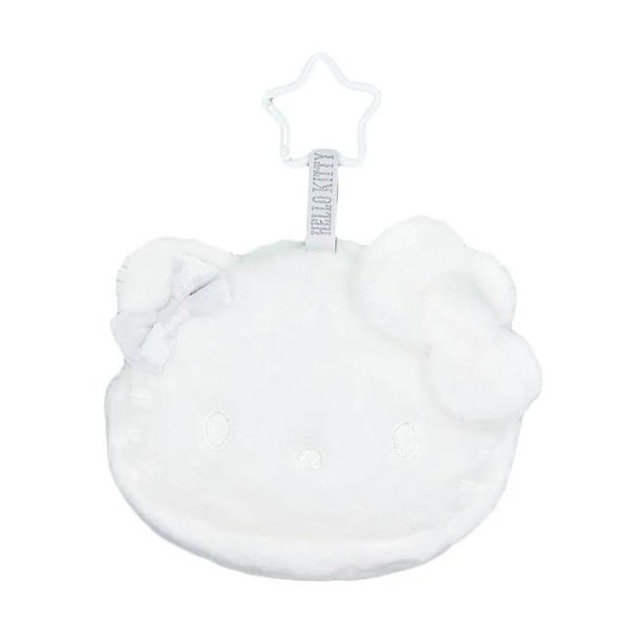 Sanrio 三麗鷗 Hello Kitty 絨毛造型化妝包附扣環 (純白蝴蝶結款)