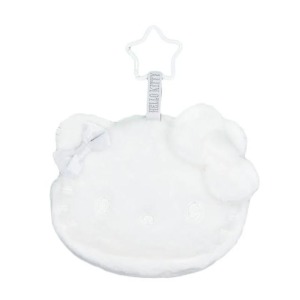 Sanrio 三麗鷗 Hello Kitty 絨毛造型化妝包附扣環 (純白蝴蝶結款)