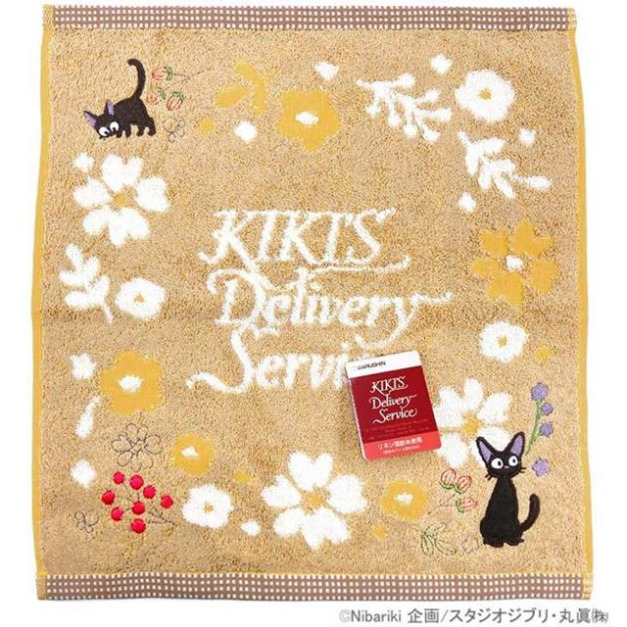 宮崎駿 魔女宅急便 34x36cm 棉質小方巾 (花圈款)