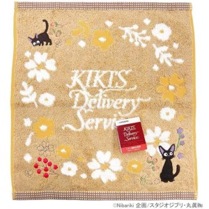 宮崎駿 魔女宅急便 34x36cm 棉質小方巾 (花圈款)