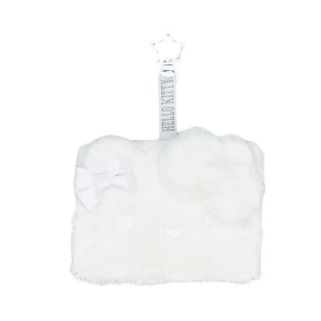 Sanrio 三麗鷗 Hello Kitty 絨毛造型票卡套 (純白蝴蝶結款)