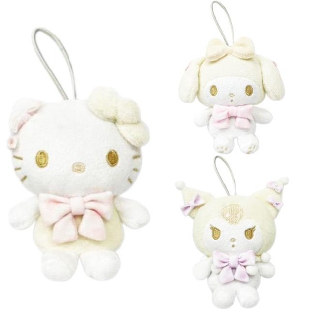 Sanrio 三麗鷗 絨毛吊飾娃娃 (冬季白色款) Kitty 美樂蒂 酷洛米