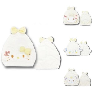 Sanrio 三麗鷗 絨毛造型吸水髮帽 (冬季白色款) Kitty 美樂蒂 酷洛米 大耳狗