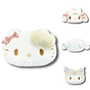 Sanrio 三麗鷗 絨毛造型化妝包 (冬季白色款) Kitty 美樂蒂 酷洛米 大耳狗