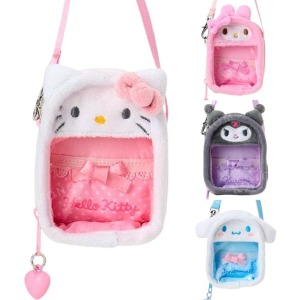 Sanrio 三麗鷗 絨毛造型窗口玩偶包 (大臉款) Kitty 美樂蒂 大耳狗 酷洛米