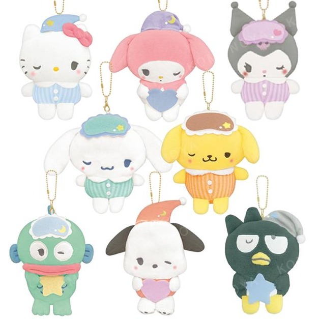 Sanrio 三麗鷗 絨毛玩偶吊飾 (睡衣款) Kitty 美樂蒂 大耳狗 布丁狗