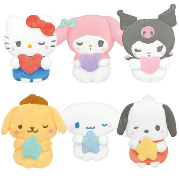 Sanrio 三麗鷗 迷你絨毛玩偶娃娃 (抱愛心星星款) Kitty 美樂蒂 大耳狗 布丁狗