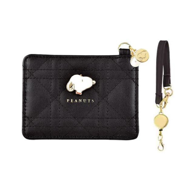 史努比 皮質伸縮票卡夾 (黑大頭款)