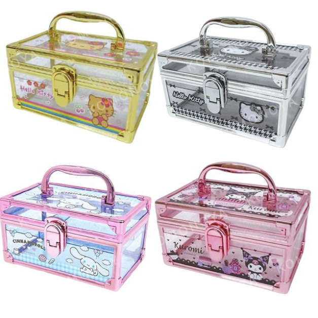 Sanrio 三麗鷗 透明手提收納盒附鎖 Kitty 酷洛米 大耳狗