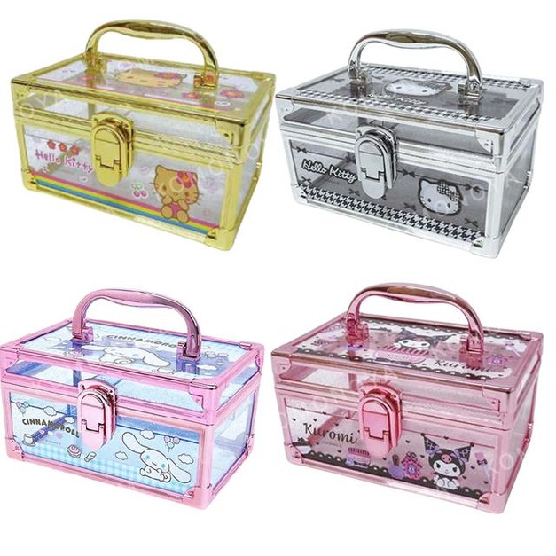 Sanrio 三麗鷗 透明手提收納盒附鎖 Kitty 酷洛米 大耳狗