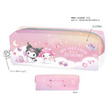 Sanrio 三麗鷗 美樂蒂 酷洛米 皮質方形拉鍊筆袋 (粉紫電話款)_1