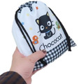 Sanrio 三麗鷗 棉質束口收納袋 (全身款) 巧克貓 Nya Ni Nyu Ne Nyon_1