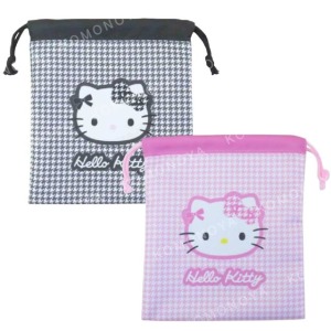 Sanrio 三麗鷗 Hello Kitty 尼龍束口袋 (千鳥格)