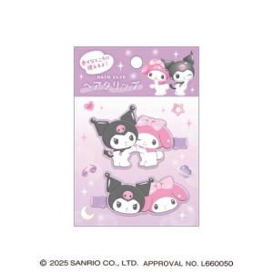 Sanrio 三麗鷗 美樂蒂 酷洛米 壓克力造型髮夾2入組 (粉紫貼臉款)