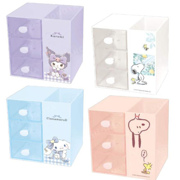 Sanrio 三麗鷗 史努比 方形筆筒收納盒 (緞帶款) 大耳狗 酷洛米