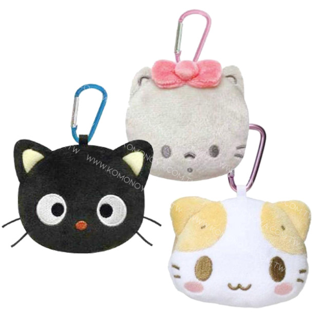 Sanrio 三麗鷗 絨毛大臉收納包 (大臉款) 巧克貓 Nya Ni Nyu Ne Nyon 棉花糖貓